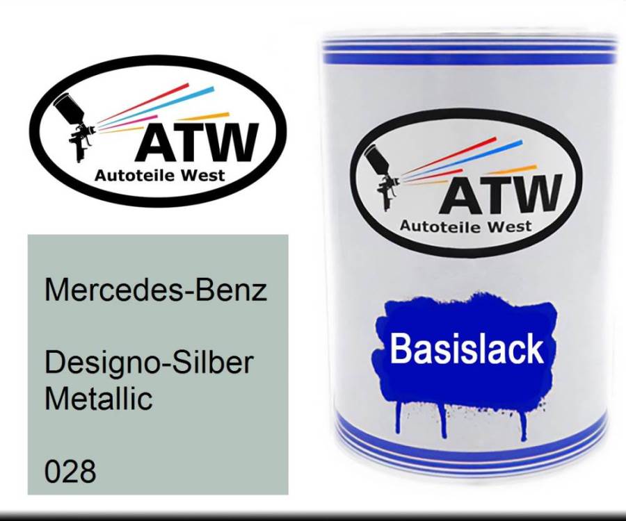 Mercedes-Benz, Designo-Silber Metallic, 028: 500ml Lackdose, von ATW Autoteile West.